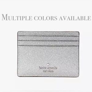Kate Spade ♠️ new silver glitter mall slim card holder.